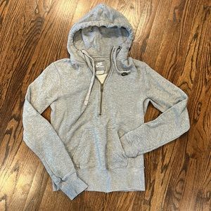 Nike, Quarter Zip Hoodie, Light Heather Gray, Small
